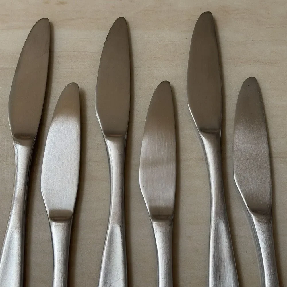 6pc Cambridge Serrated Dinner Knives 9 1/4 in 18/8 CBS121 Stainless Glossy